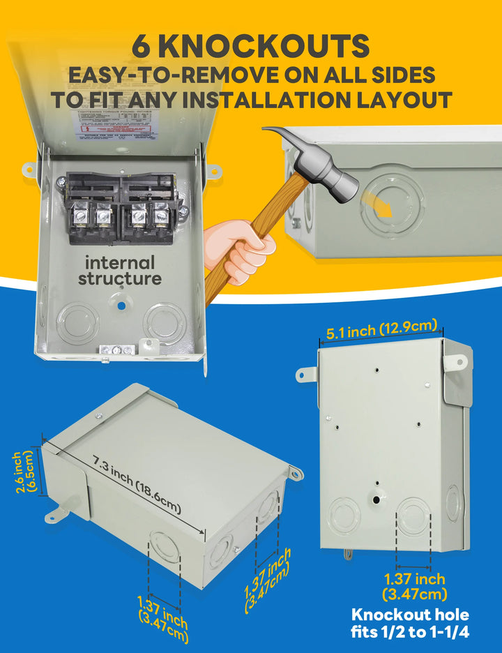 LUORISE AC Disconnect Box Outdoor, 60 Amp Non-Fusible – LUOWARE x LUORISE