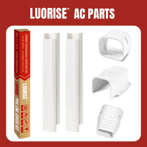 LUORISE Mini Split Line Set Cover Kit - 3" x 7.5 ft